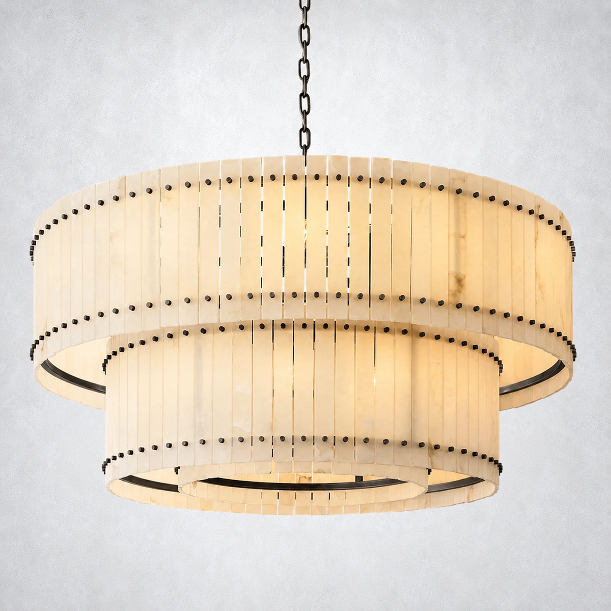 Sorella Alabaster Round Tiered Chandelier 60"