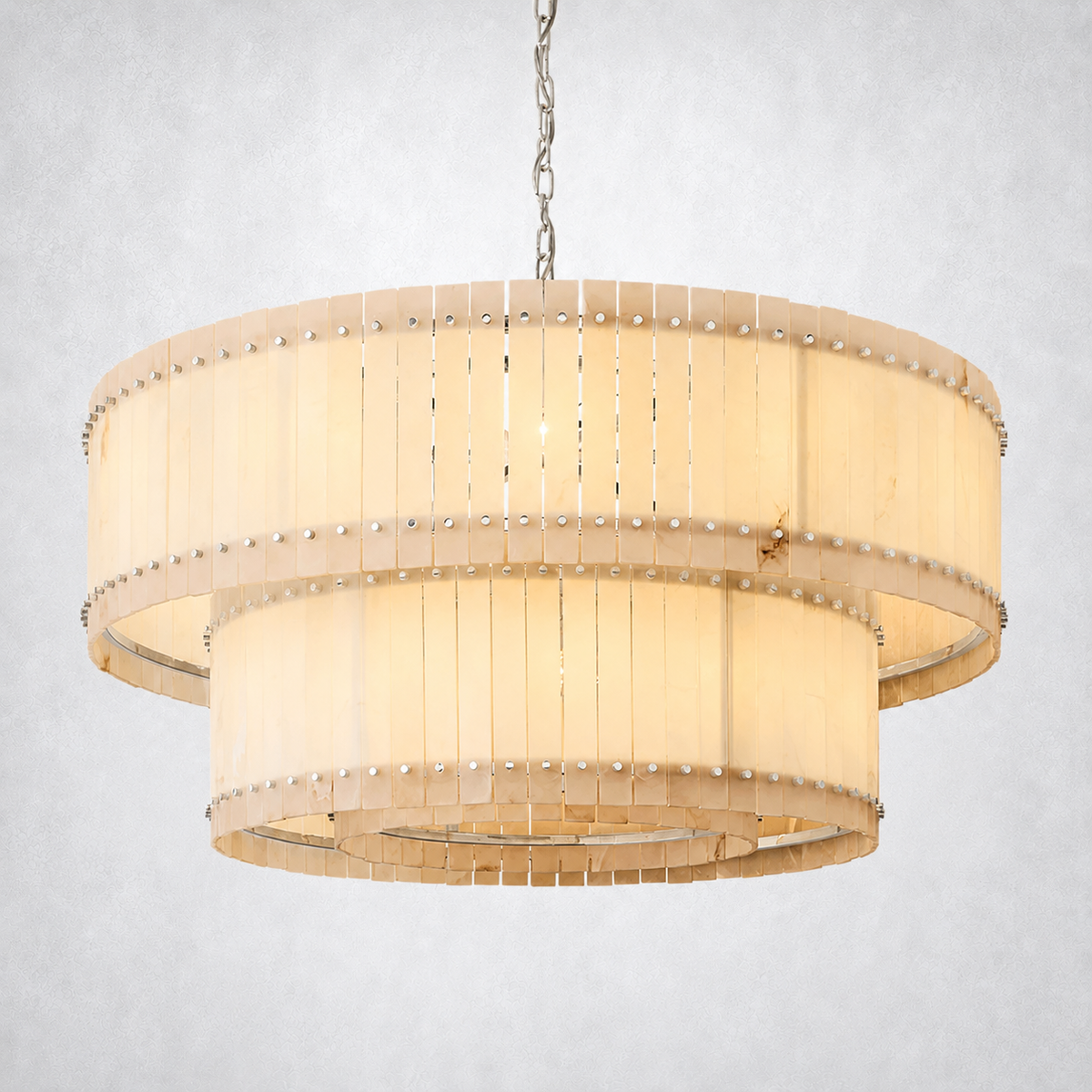 Sorella Alabaster Round Tiered Chandelier 60"
