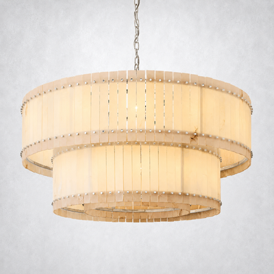 Sorella Alabaster Round Tiered Chandelier 60"