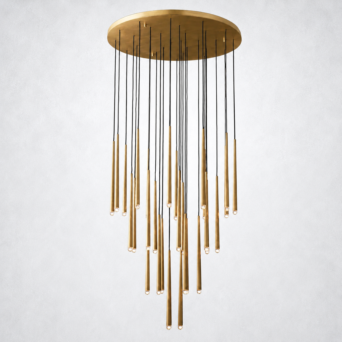 Oriel Shower Round Tapered Tubular Chandelier 48"