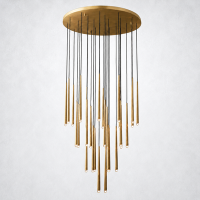 Oriel Shower Round Tapered Tubular Chandelier 48"