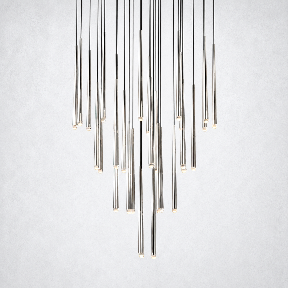 Oriel Shower Round Tapered Tubular Chandelier 48"