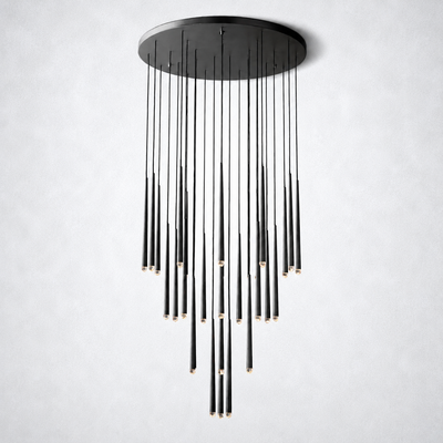 Oriel Shower Round Tapered Tubular Chandelier 48"