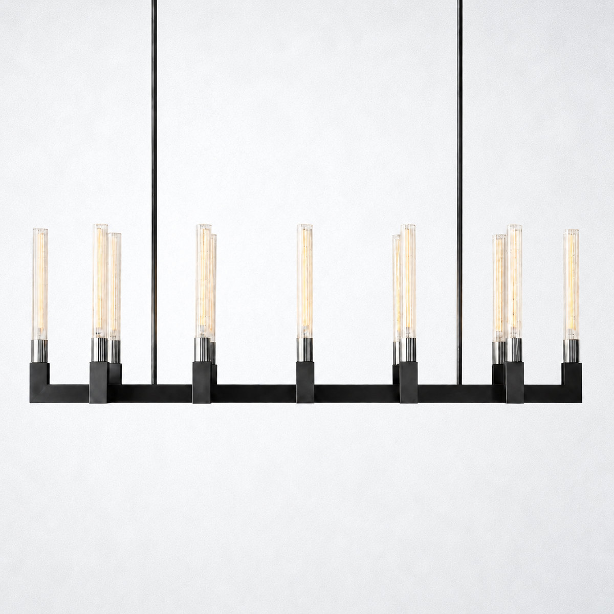 Imperial Glass Linear Chandelier 55"