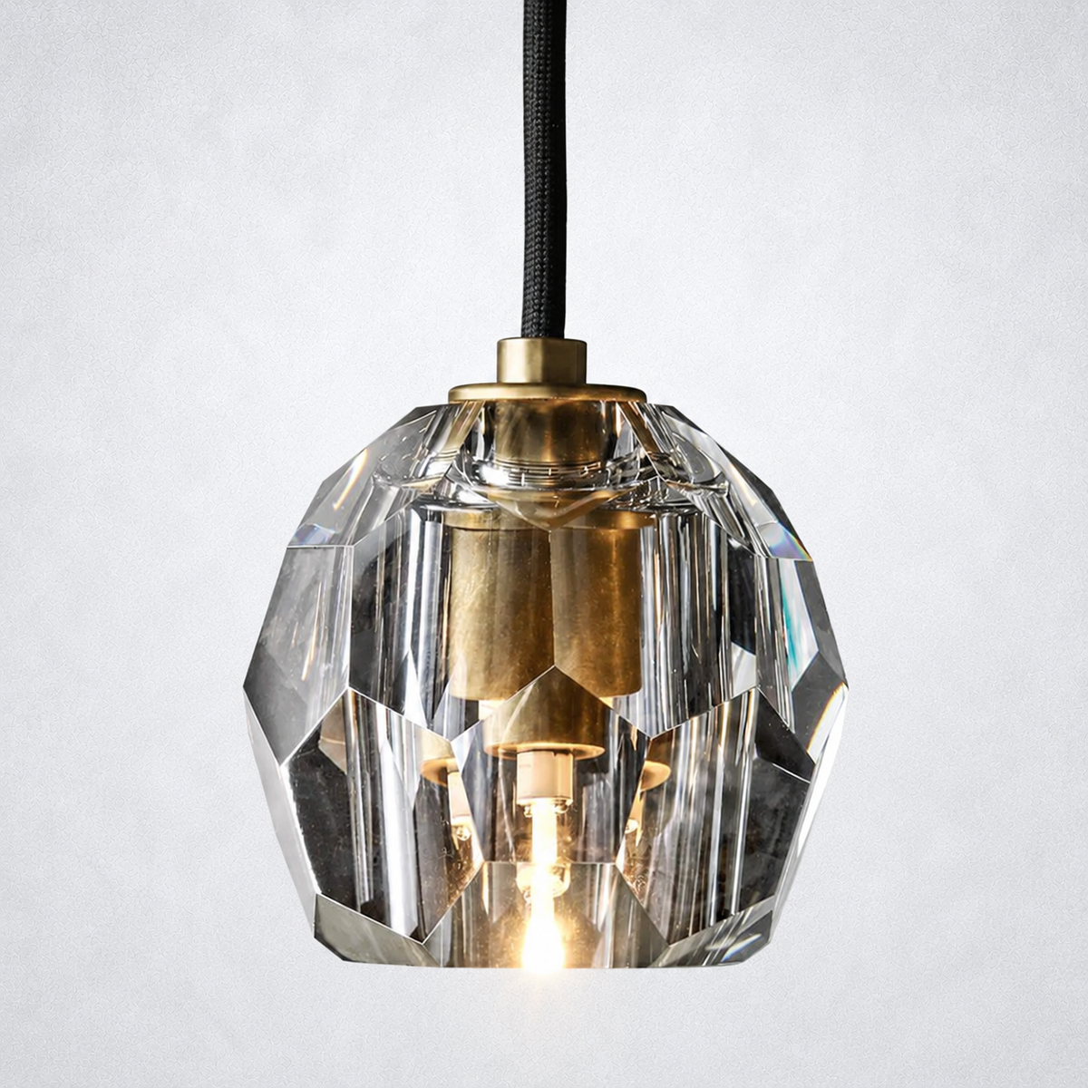 Meridian Smoke Cristal Glass Cord Pendant