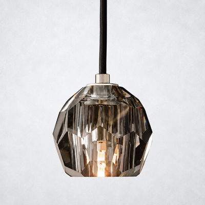 Meridian Smoke Cristal Glass Cord Pendant