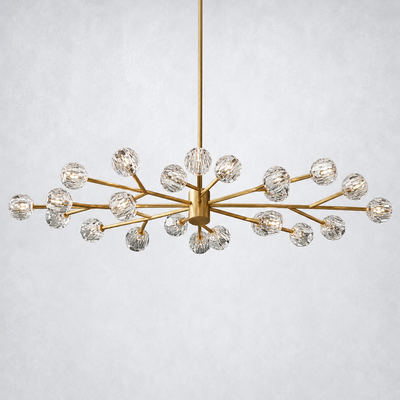 Meridian Clear Crystal Oval Chandelier 72"