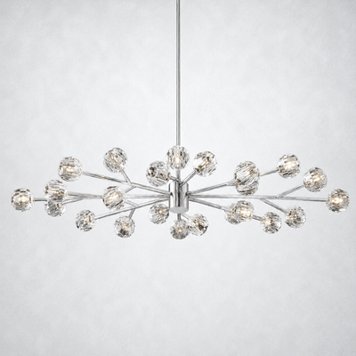 Meridian Clear Crystal Oval Chandelier 72"