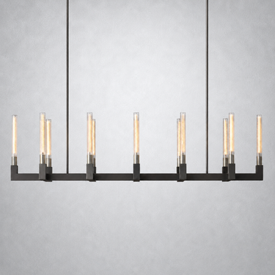 Imperial Glass Linear Chandelier 67"