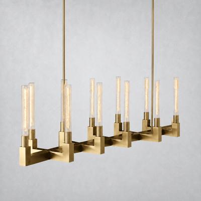 Imperial Glass Linear Chandelier 67"