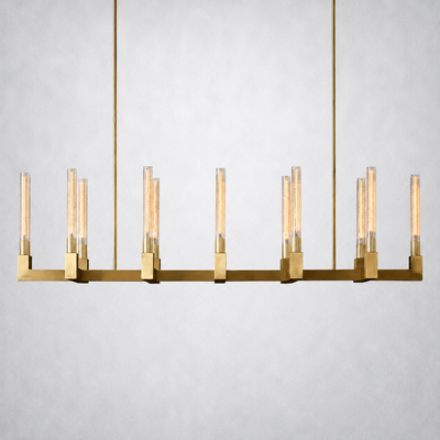 Imperial Glass Linear Chandelier 67"