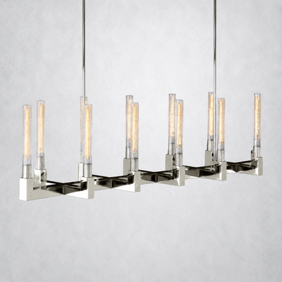 Imperial Glass Linear Chandelier 67"