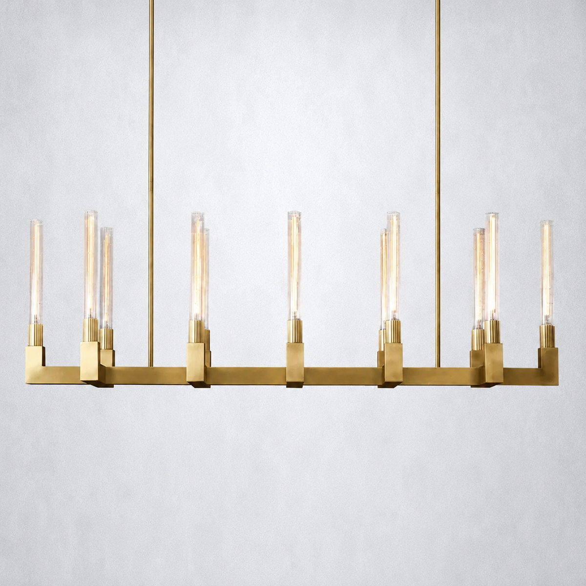 Imperial Glass Linear Chandelier 55"