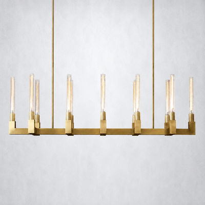 Imperial Glass Linear Chandelier 55"