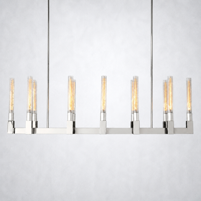 Imperial Glass Linear Chandelier 55"