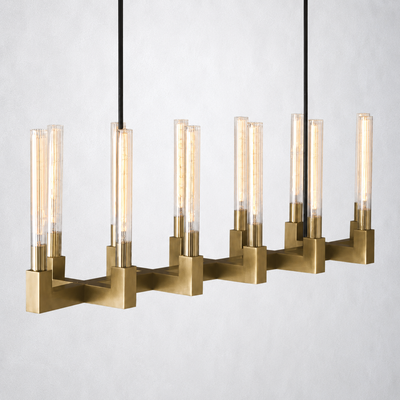 Imperial Glass Linear Chandelier 55"