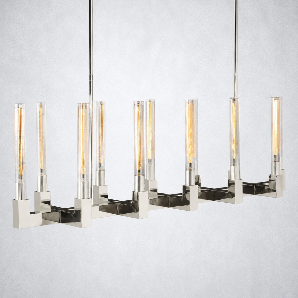 Imperial Glass Linear Chandelier 55"