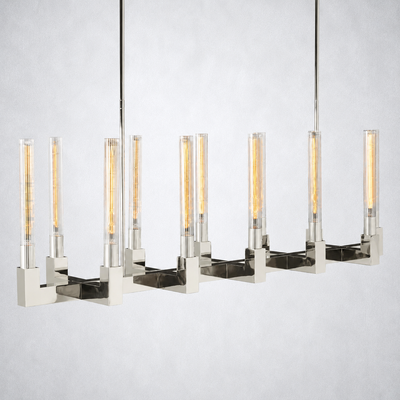 Imperial Glass Linear Chandelier 55"