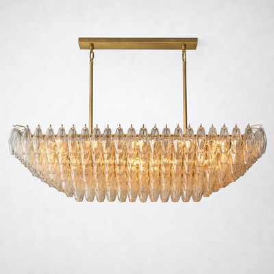 Skylark Crystal Rectangular Chandelier 54"
