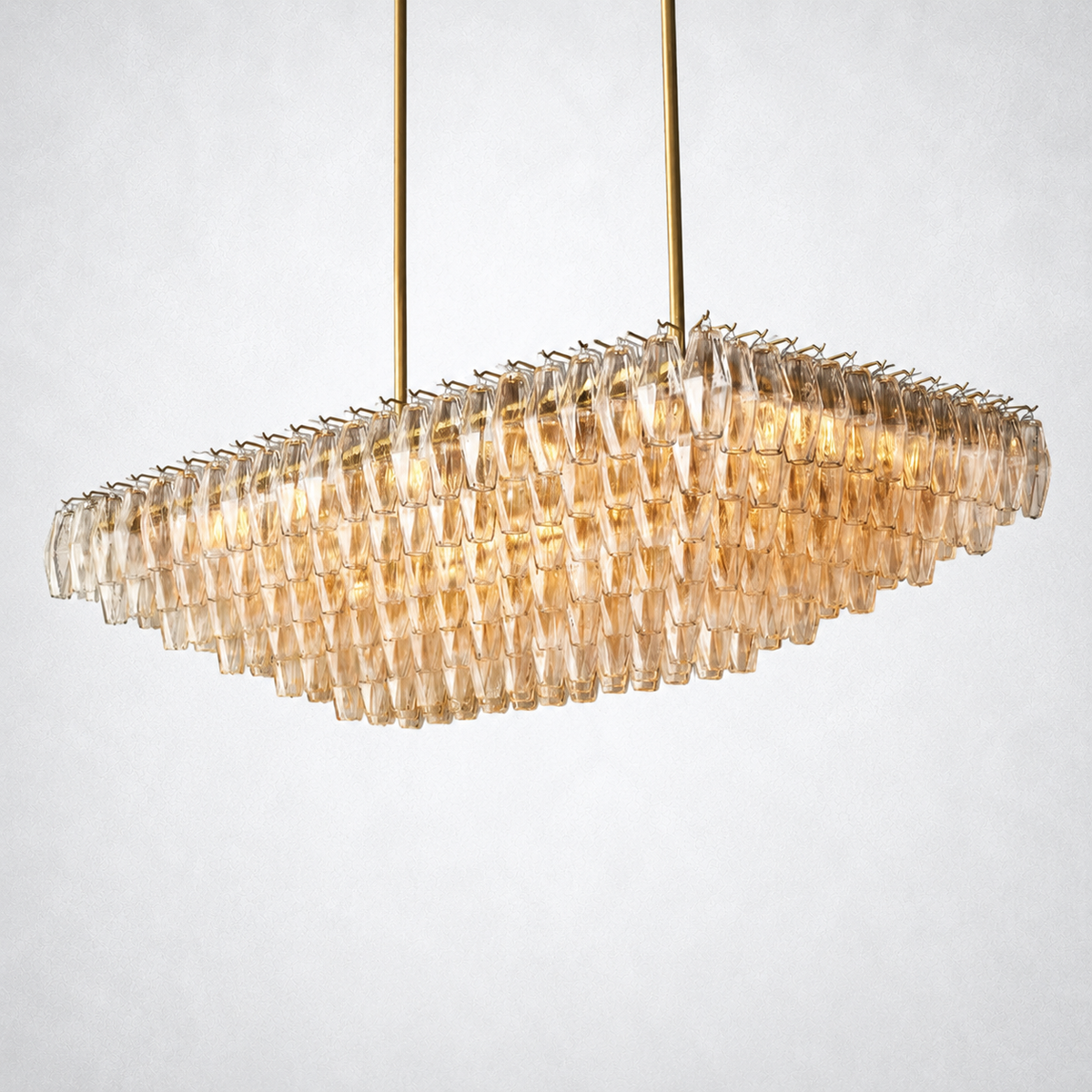 Skylark Crystal Rectangular Chandelier 54"