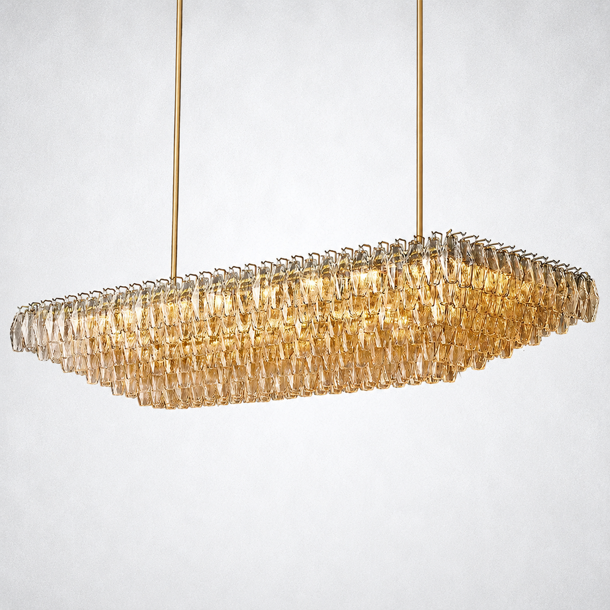 Skylark Crystal Rectangular Chandelier 74"