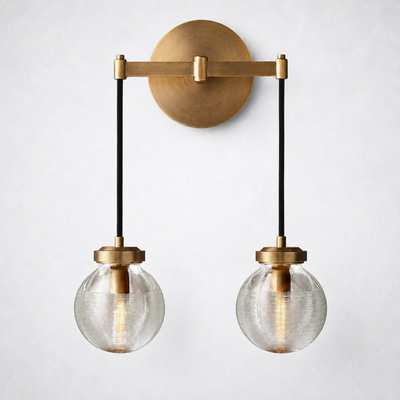 Liora Pearl Glass Double-Head Wall Sconce