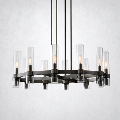 Summit Modern Fashion Glass Round Chandelier Light 36‘’