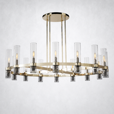 Summit Modern Fashion Glass Round Chandelier Light 48‘’