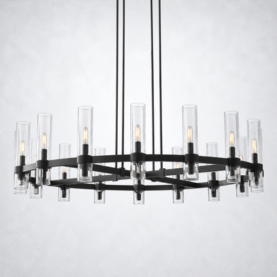 Summit Modern Fashion Glass Round Chandelier Light 48‘’