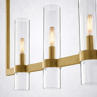 Summit Modern Fashion Glass Linear Chandelier 59''