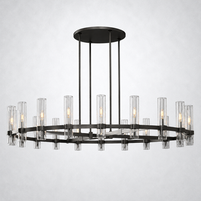 Summit Modern Fashion Glass Round Chandelier Light 60‘’