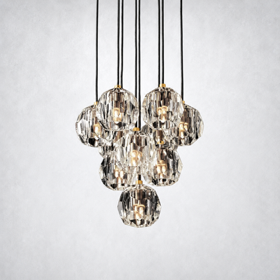 Meridian Clear Crystal Cluster Chandelier 14"