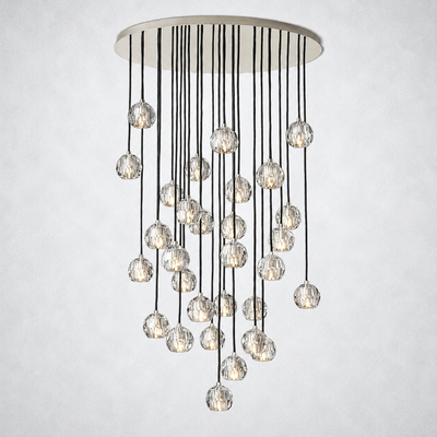 Meridian Clear Crystal Cluster Chandelier 40"