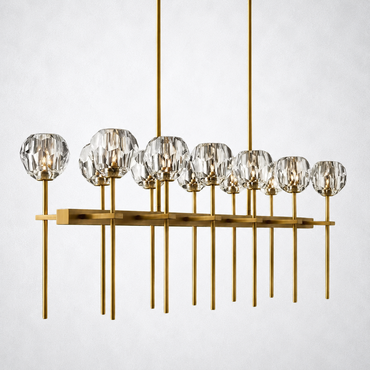 Meridian Cristal Double Linear Chandelier 60" Clear