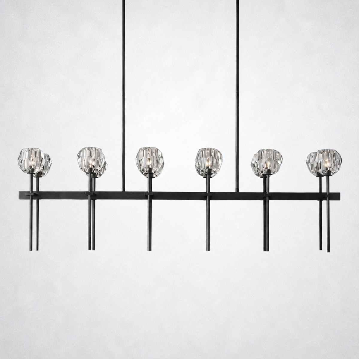 Meridian Cristal Double Linear Chandelier 60" Clear