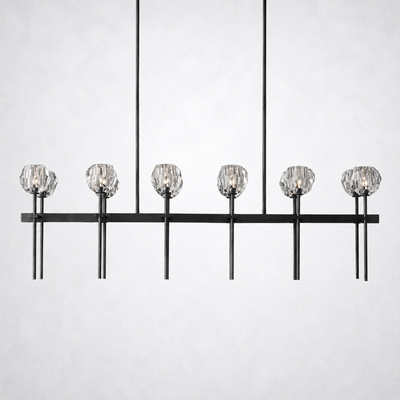 Meridian Cristal Double Linear Chandelier 60" Clear