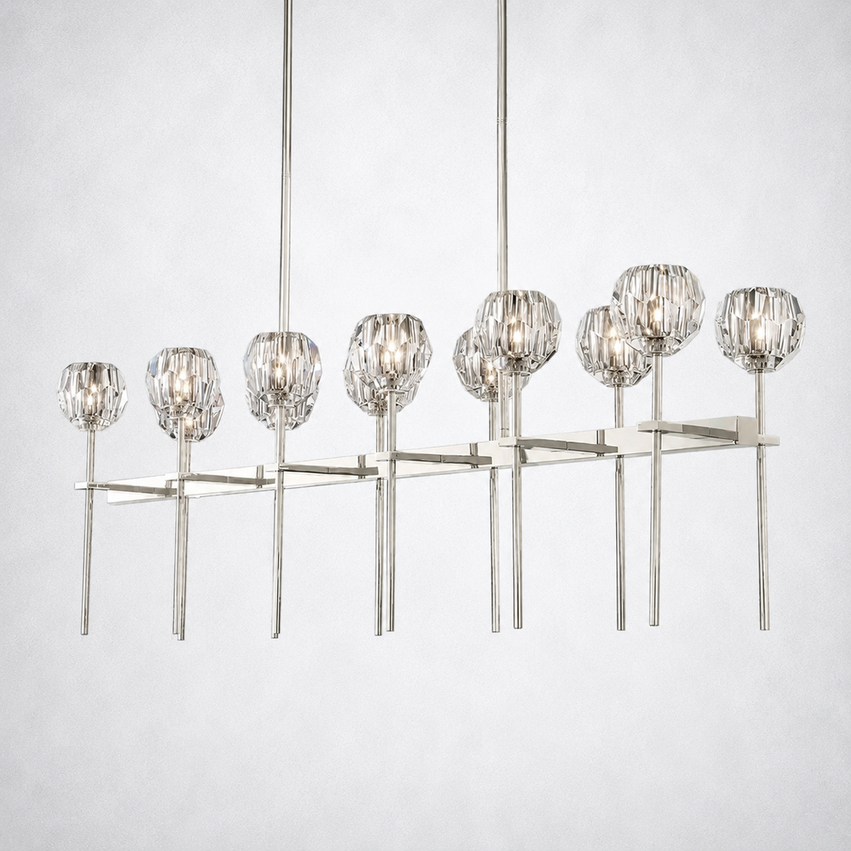Meridian Cristal Double Linear Chandelier 60" Clear