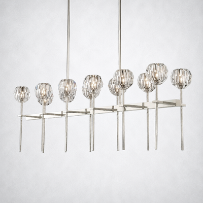 Meridian Cristal Double Linear Chandelier 60" Clear