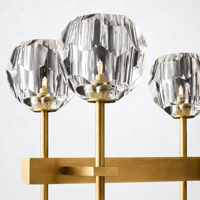 Meridian Cristal Double Linear Smoke Chandelier 60"