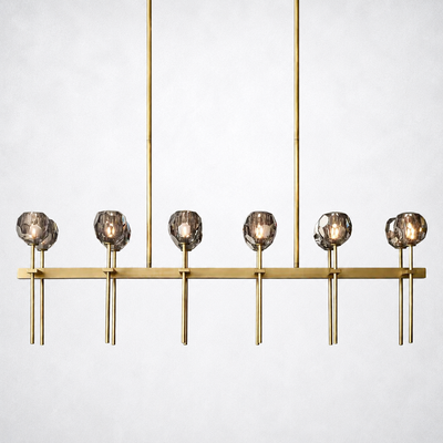 Meridian Cristal Double Linear Smoke Chandelier 60"
