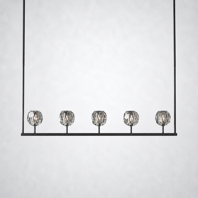 Meridian Cristal Linear Chandelier Clear 48"