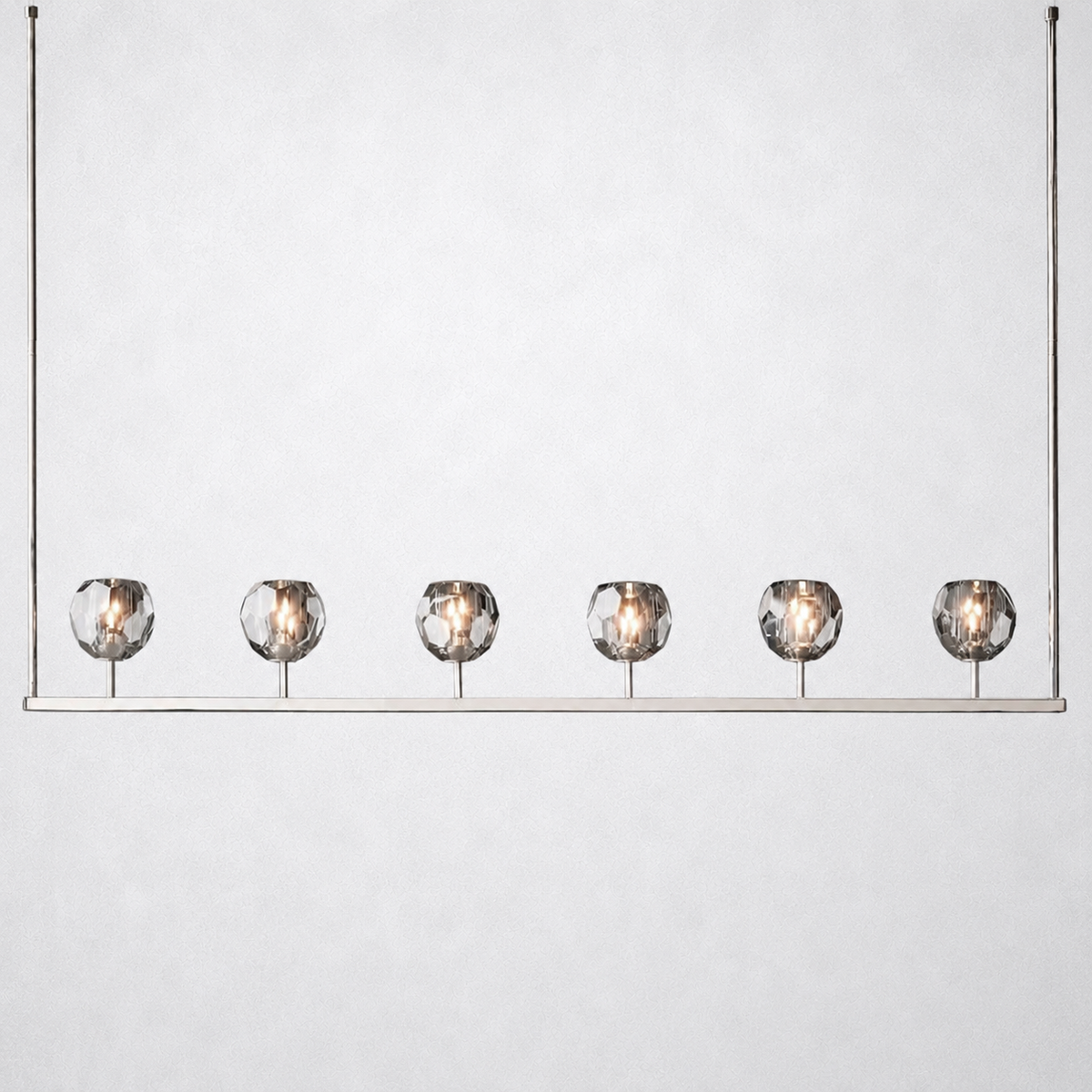Meridian Cristal Linear Chandelier Smoke 60"