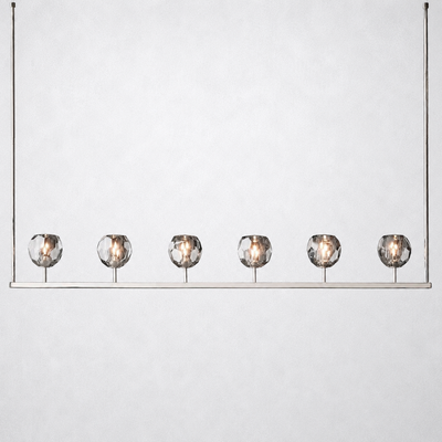 Meridian Cristal Linear Chandelier Smoke 60"