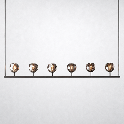 Meridian Cristal Linear Chandelier Smoke 60"