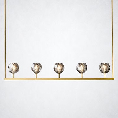 Meridian Cristal Linear Chandelier Smoke 48"