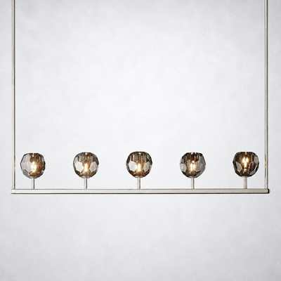 Meridian Cristal Linear Chandelier Smoke 48"