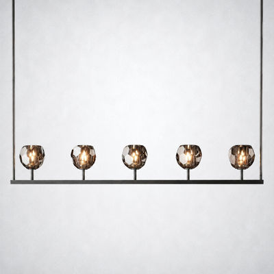 Meridian Cristal Linear Chandelier Smoke 48"