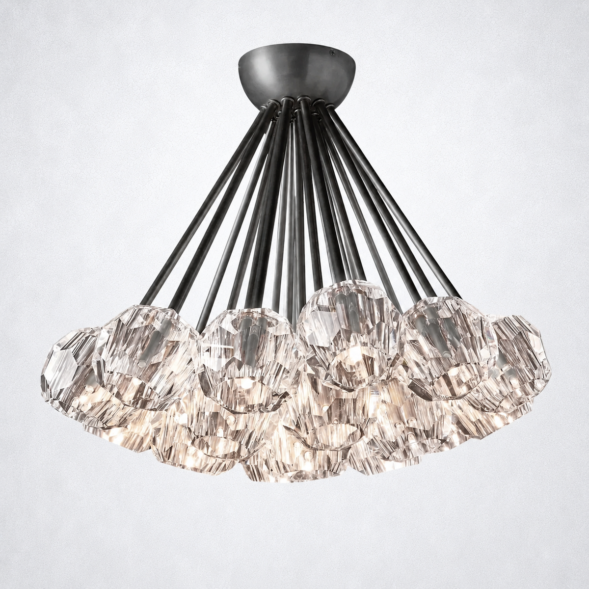 Meridian Crystal Clear Glass Flushmount 24"