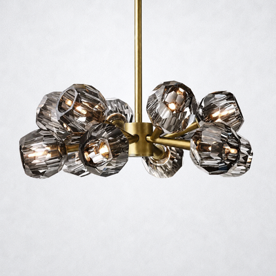 Meridian Smoke Crystal Chandelier 24"