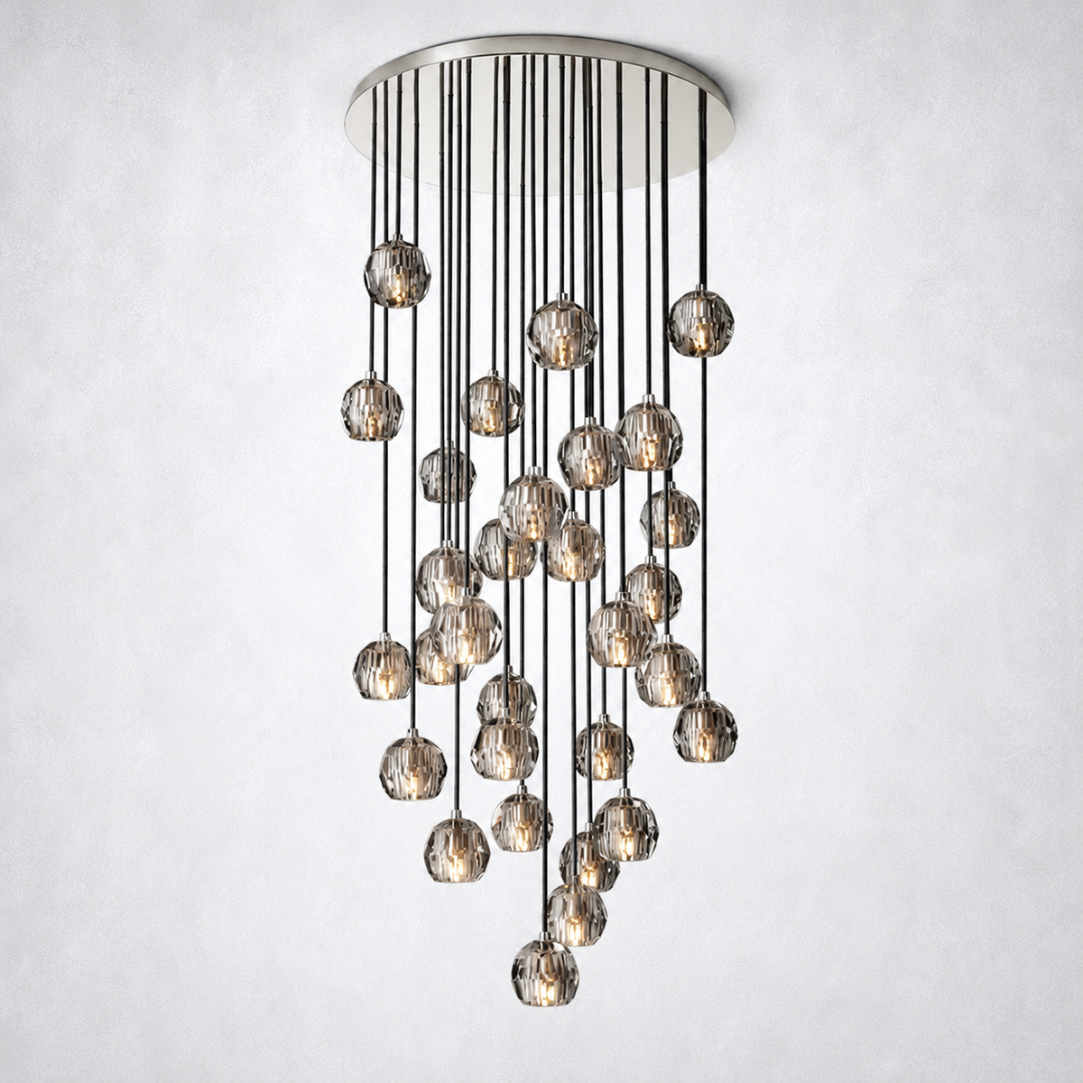 Meridian Smoke Crystal Cluster Chandelier 30"